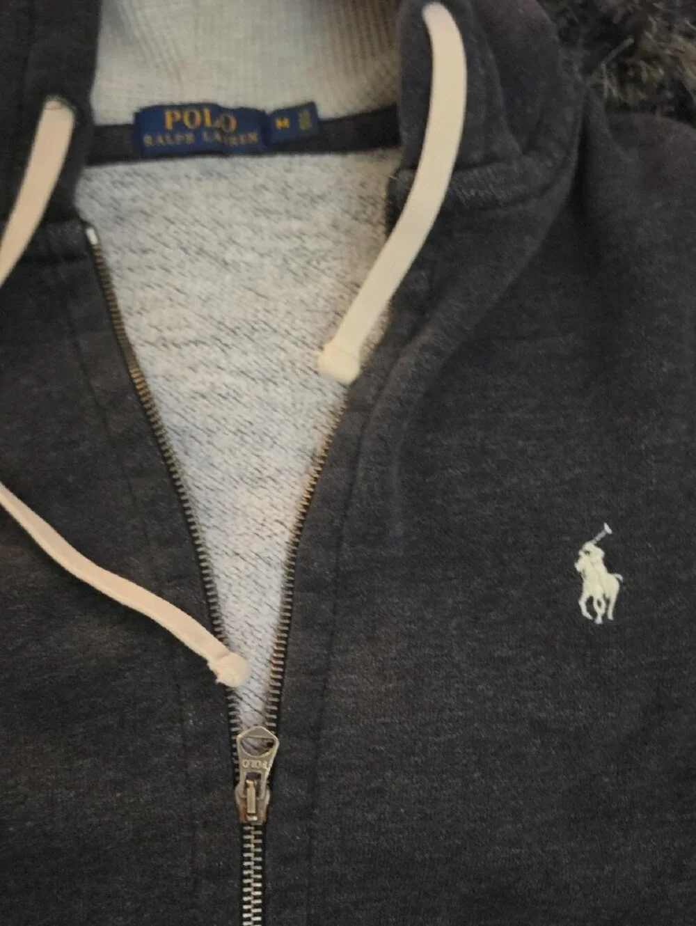 Polo by Ralph Lauren Charcoal Zip Hoodie with Logo